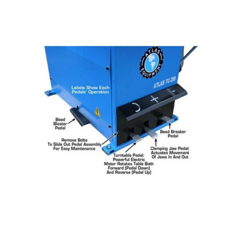 Atlas TTC289 Large Rim-Clamp Tire Changer w/ Bead Blaster #ATEATTC289, AlamoEquipment.com