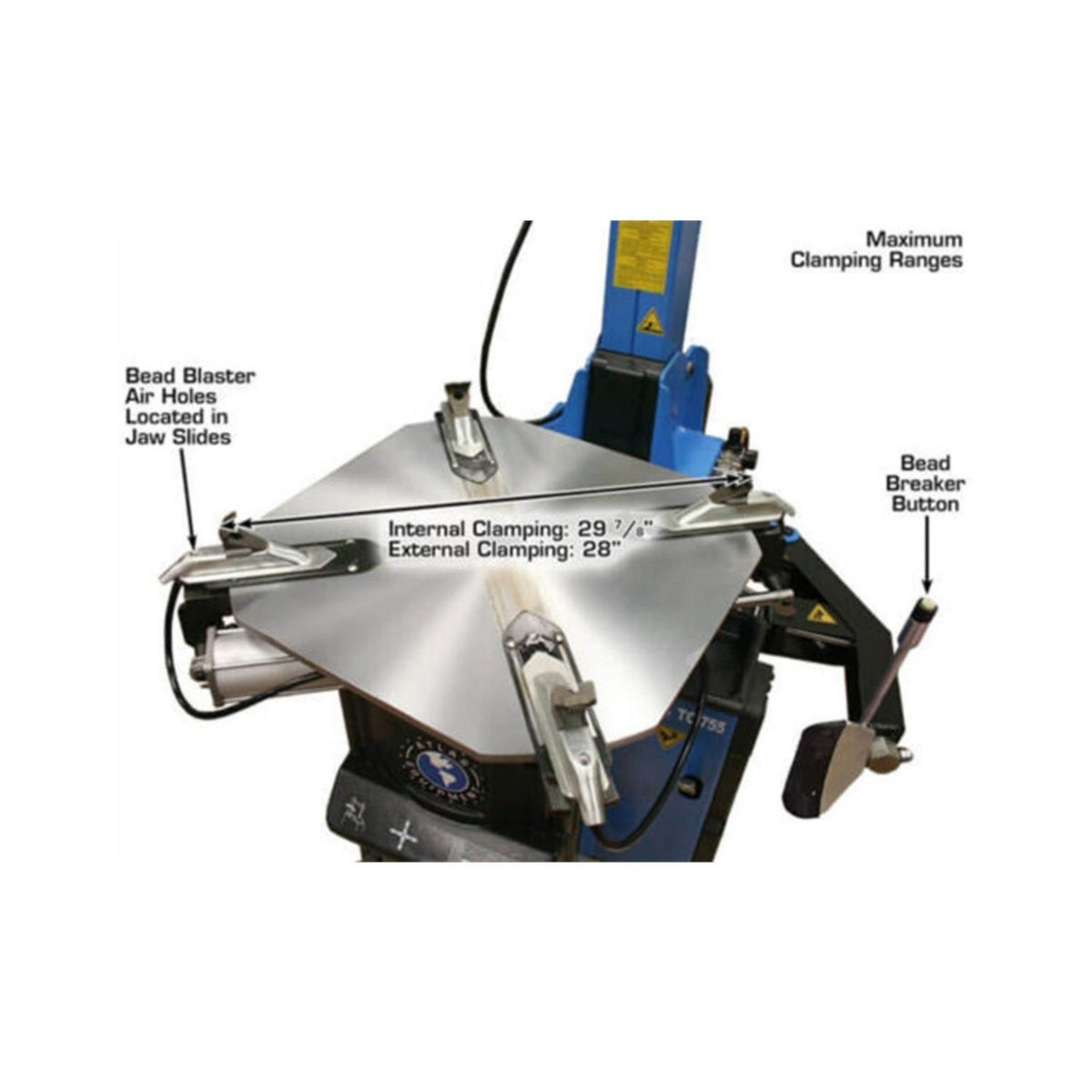 Atlas TTC755 Clamp-Style Tire Changer 12–28" #ATEATTC755, AlamoEquipment.com