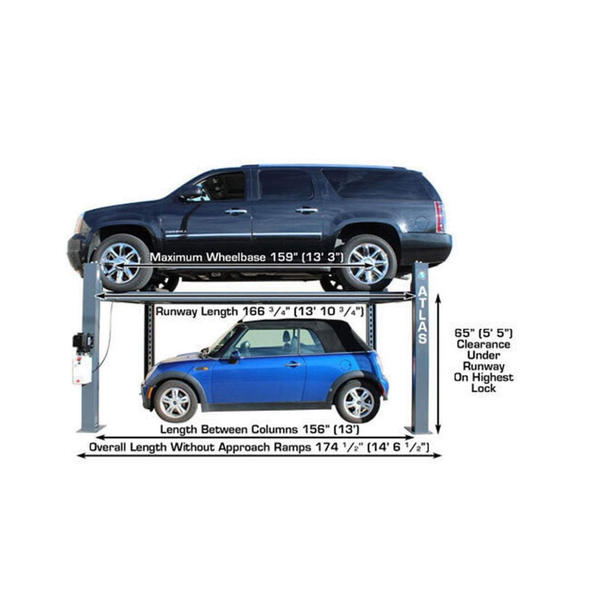 Atlas 8,000 lb Hobbyist 4-Post Lift #ATEATTD-408SL, AlamoEquipment.com