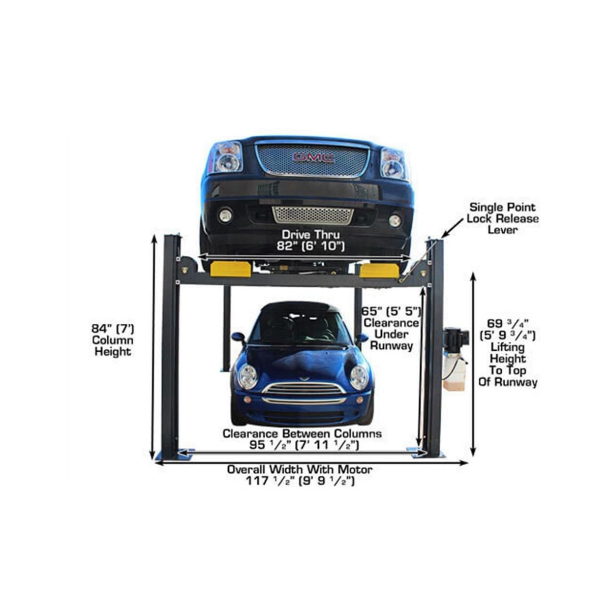 Atlas 8,000 lb Hobbyist 4-Post Lift #ATEATTD-408SL, AlamoEquipment.com