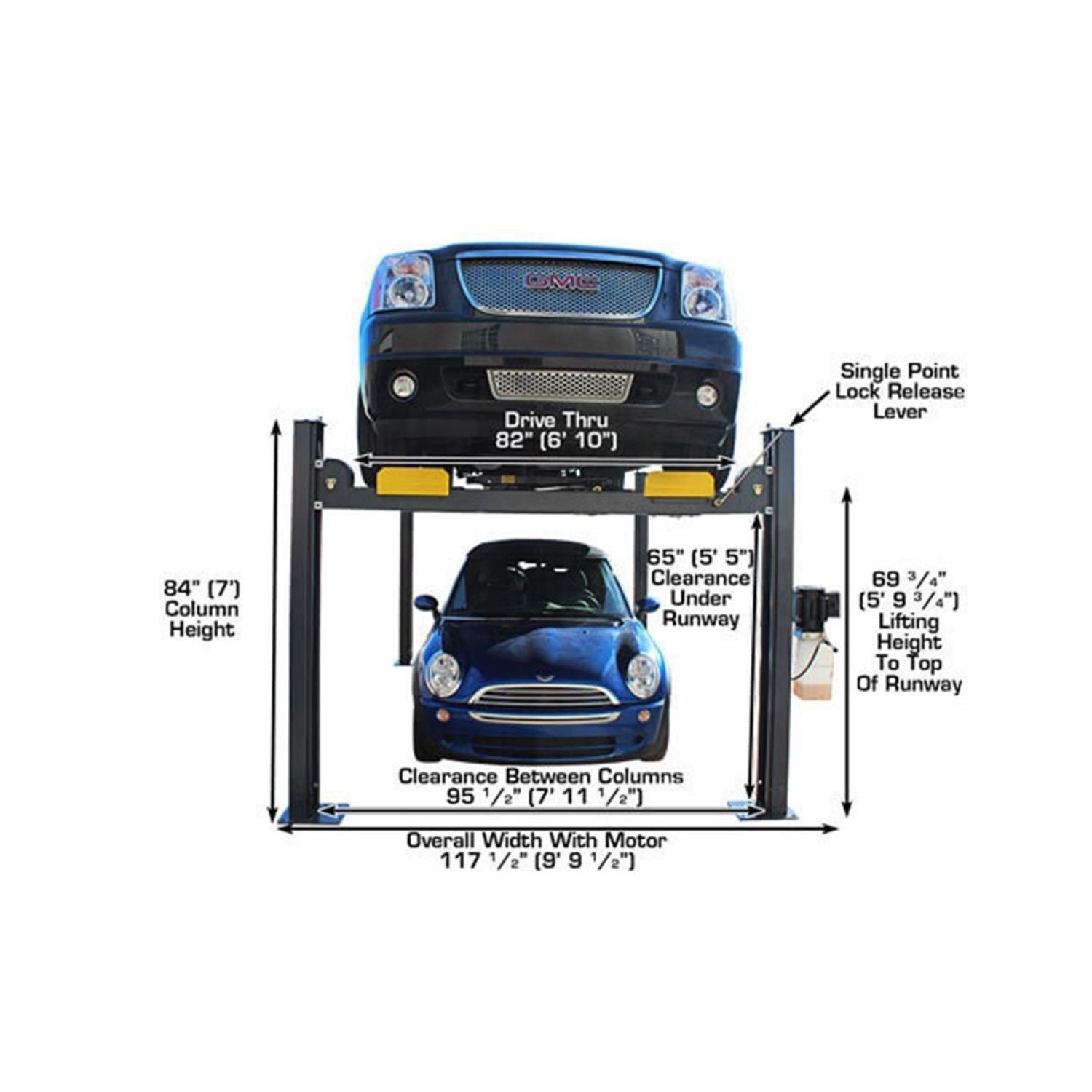Atlas 8,000 lb Hobbyist 4-Post Lift #ATEATTD-408SL, AlamoEquipment.com