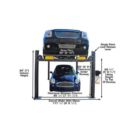 Atlas 8,000 lb Hobbyist 4-Post Lift #ATEATTD-408SL, AlamoEquipment.com