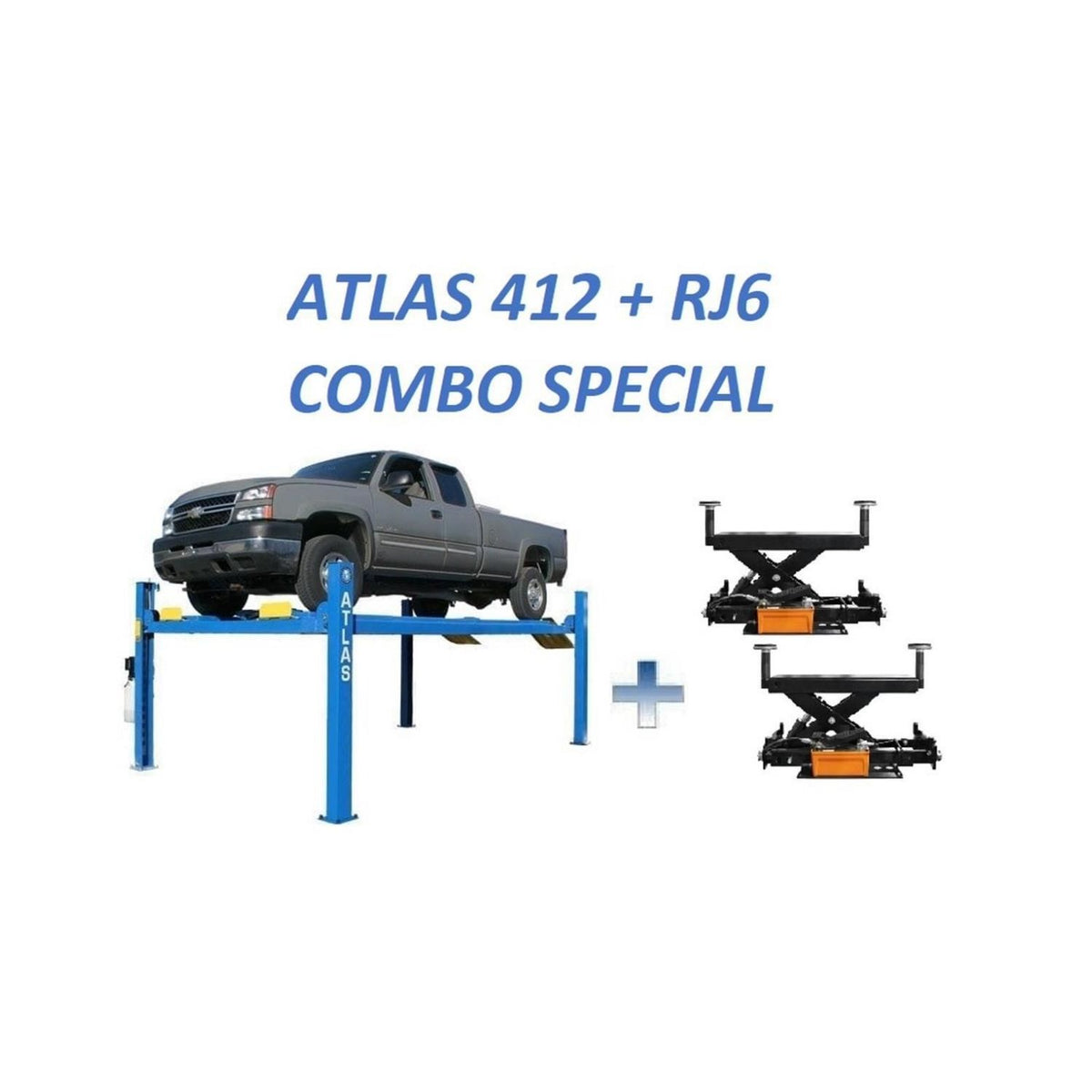 Atlas 12,000 lb 412 4-Post Lift & RJ6 Combo #ATEATTD-412-COMBO-FPD, AlamoEquipment.com