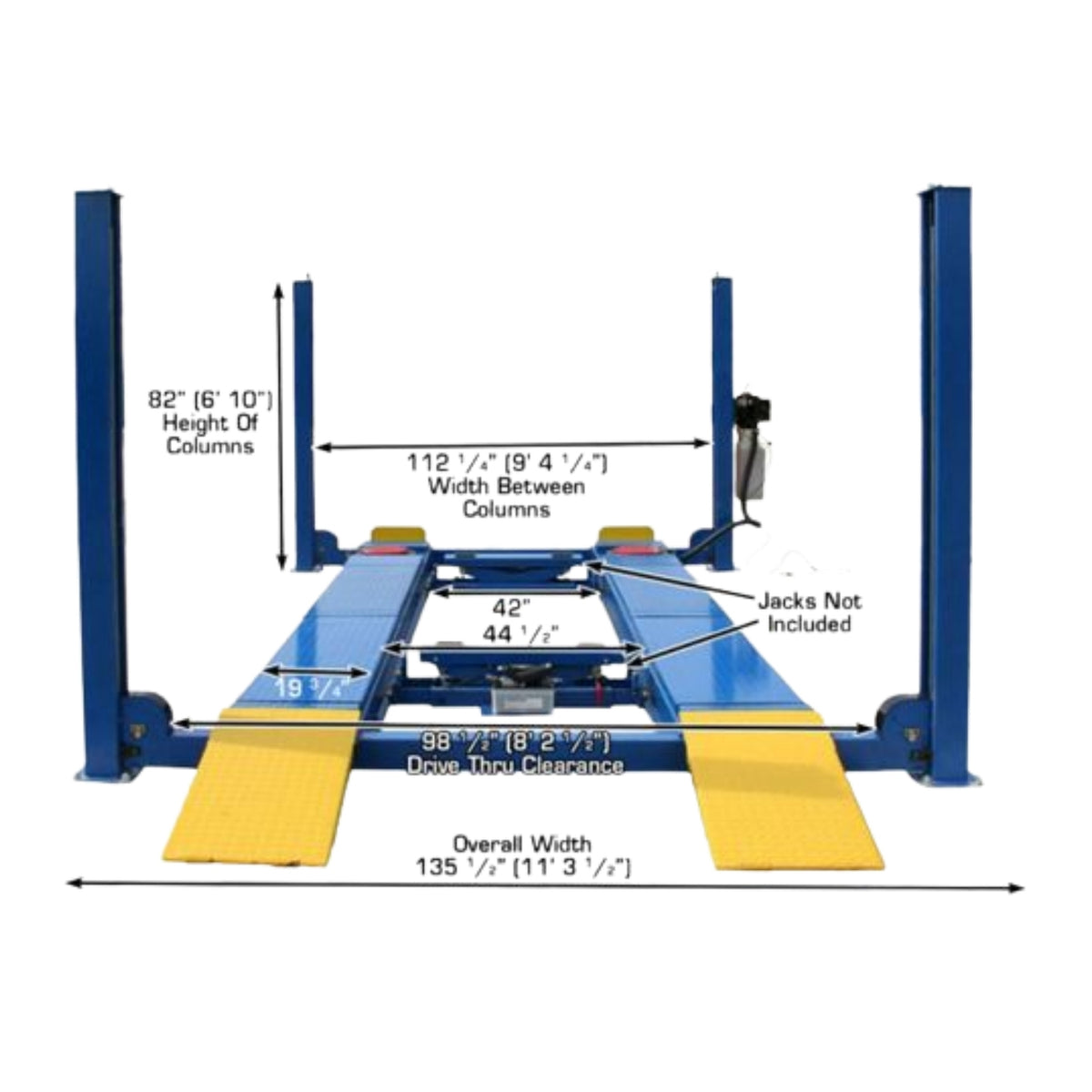 Atlas® 412 12,000 lb Heavy-Duty 4-Post Lift #ATEATTD-412-FPD, AlamoEquipment.com