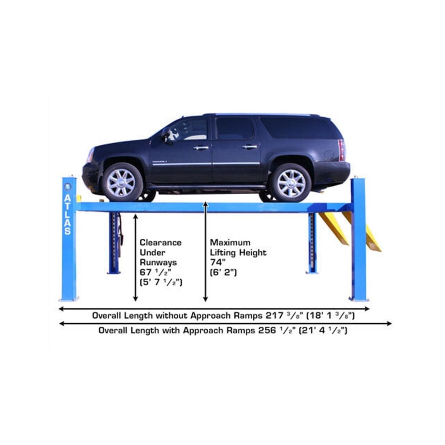 Atlas 14,000 lb Heavy-Duty 4-Post Lift #ATEATTD-414-FPD, AlamoEquipment.com