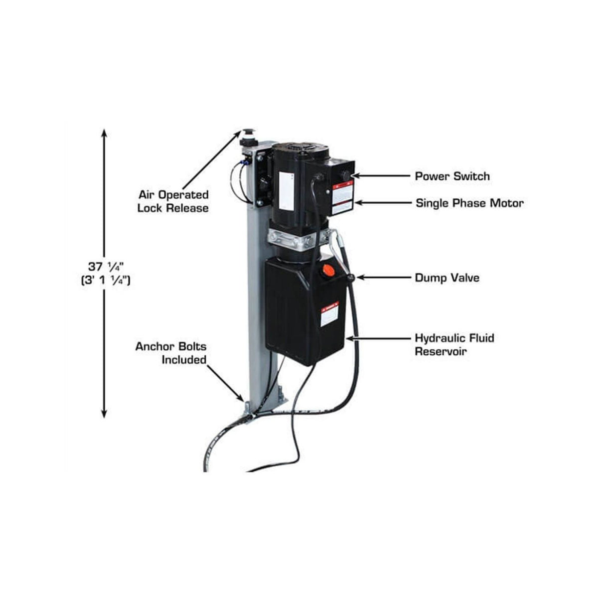 Atlas 6PL Low-Rise Open Center Lift 6,000 lb #ATEATTD-6PL-FPD, AlamoEquipment.com