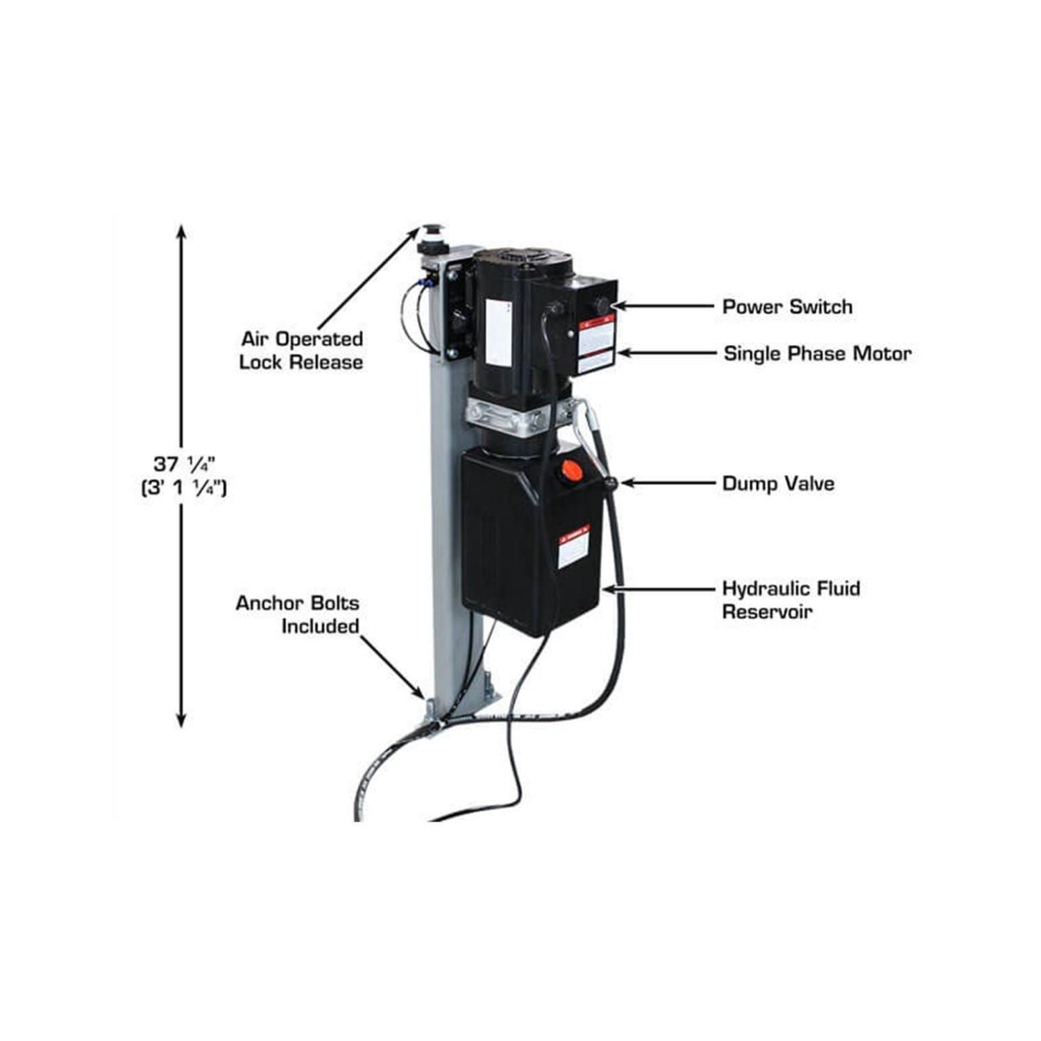 Atlas 6PL Low-Rise Open Center Lift 6,000 lb #ATEATTD-6PL-FPD, AlamoEquipment.com