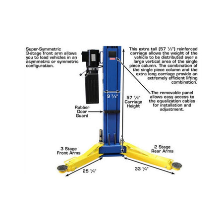 Atlas 9OHSC 2-Post Lift & Lawn Mower Adapter Combo #ATEATTD-9OHSC-COMBO-FPD, AlamoEquipment.com