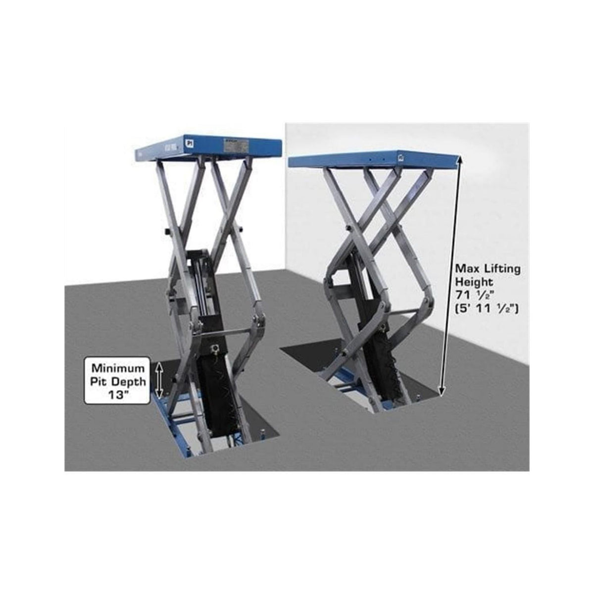 Atlas 9,000 lb In-Ground Full-Rise Scissor Lift #ATEATTD-FM9SL-FPD, AlamoEquipment.com