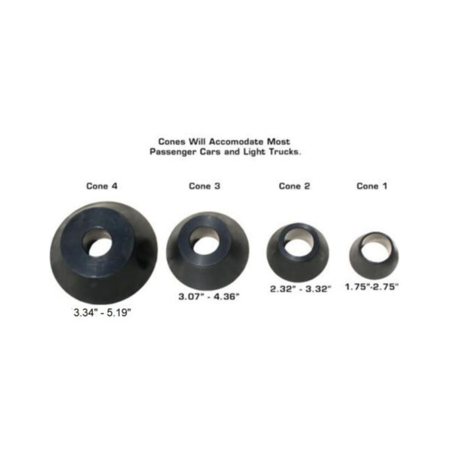 Atlas Wheel Balancer Cone Kit 40mm (4 Pc Set) #ATEATWB-CONEKIT-40MM, AlamoEquipment.com