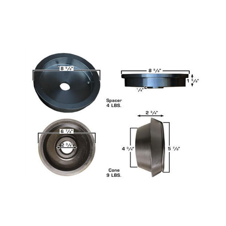 Atlas Large Truck Wheel Balancer Adapter Set (Cone & Spacer, 40mm) #ATEATWB-LTA, AlamoEquipment.com