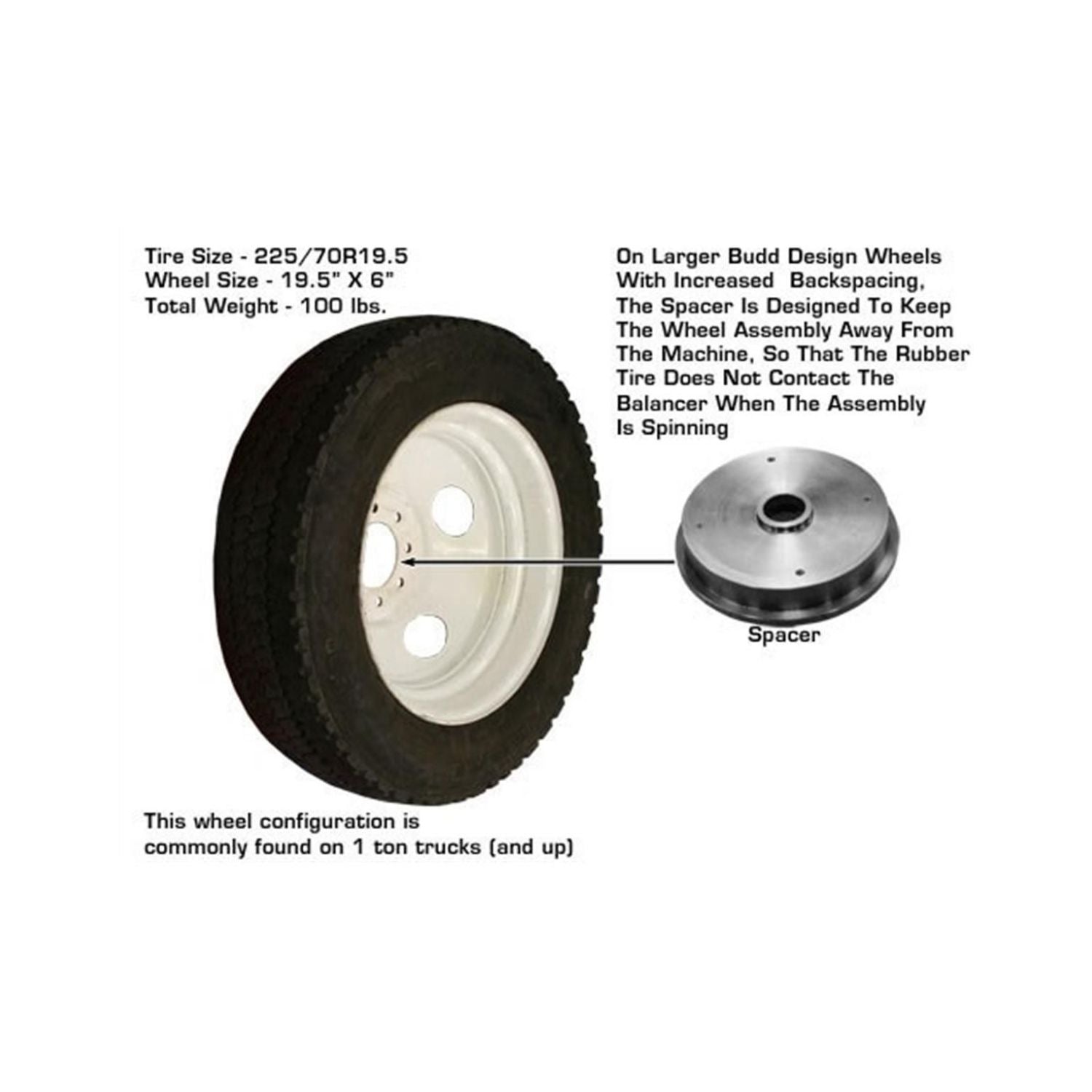 Atlas Large Truck Wheel Balancer Adapter Set (Cone & Spacer, 40mm) #ATEATWB-LTA, AlamoEquipment.com