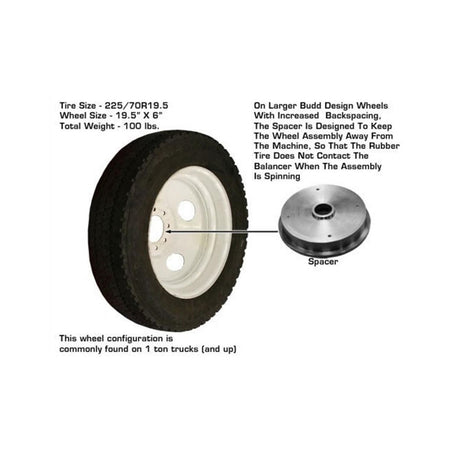 Atlas Large Truck Wheel Balancer Adapter Set (Cone & Spacer, 40mm) #ATEATWB-LTA, AlamoEquipment.com