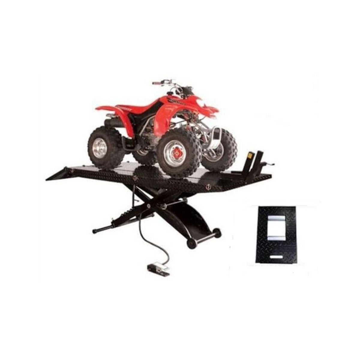 Atlas 1,000 lb Motorcycle Lift w/ Roller Plate & Extension Kit, AlamoEquipment.com
