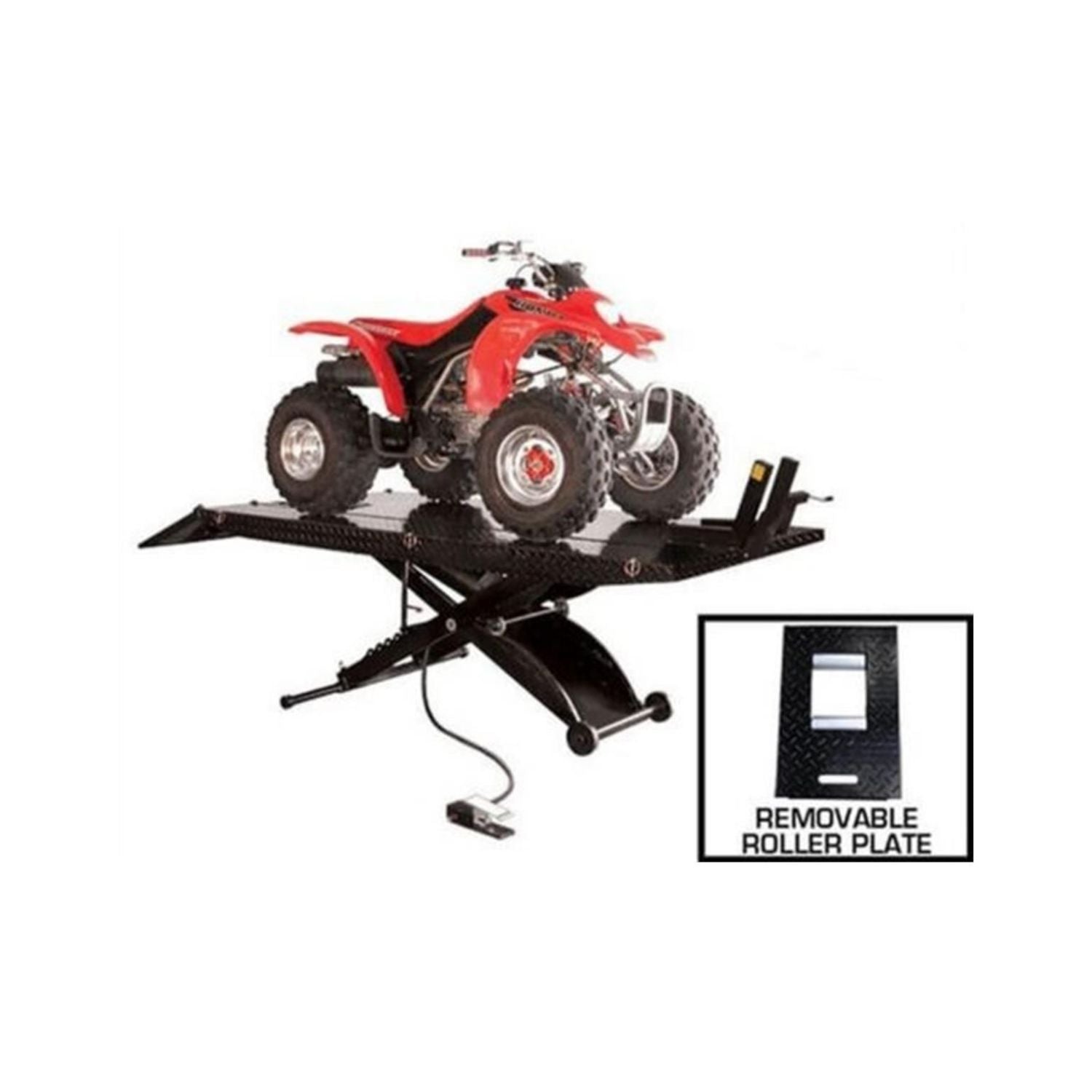 Atlas 1,000 lb Motorcycle Lift w/ Roller Plate & Extension Kit, AlamoEquipment.com