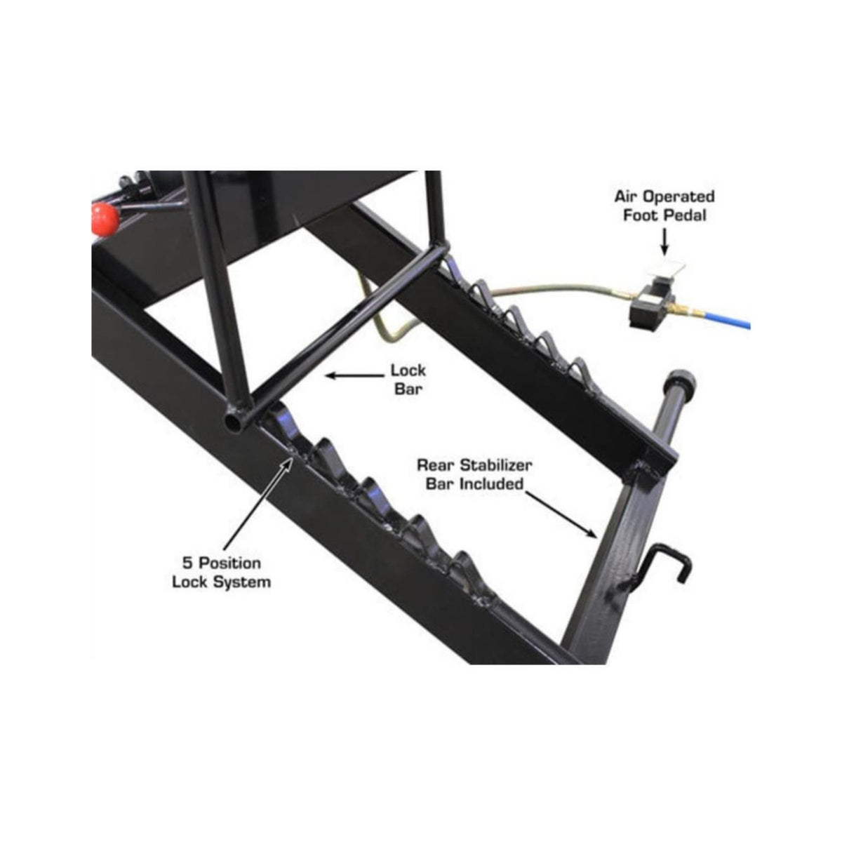 Atlas 1,000 lb Motorcycle Lift w/ Roller Plate & Extension Kit, AlamoEquipment.com