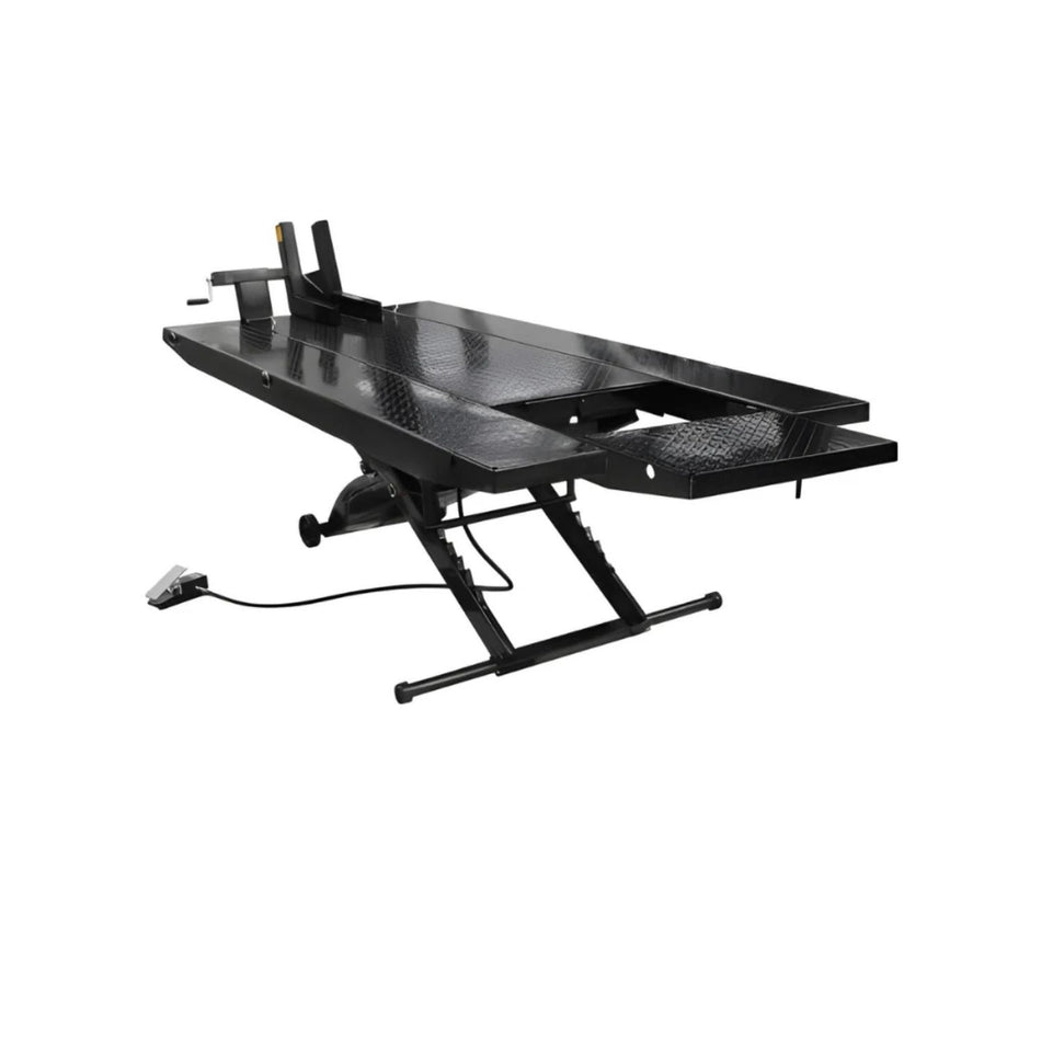 Atlas CycleLift Air-Operated Motorcycle Lift w/ Side Extension Kit #ATEHT-CYCLELIFT-XLT, AlamoEquipment.com
