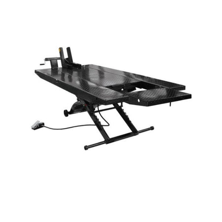 Atlas CycleLift Air-Operated Motorcycle Lift w/ Side Extension Kit #ATEHT-CYCLFTXLT-FPD, AlamoEquipment.com