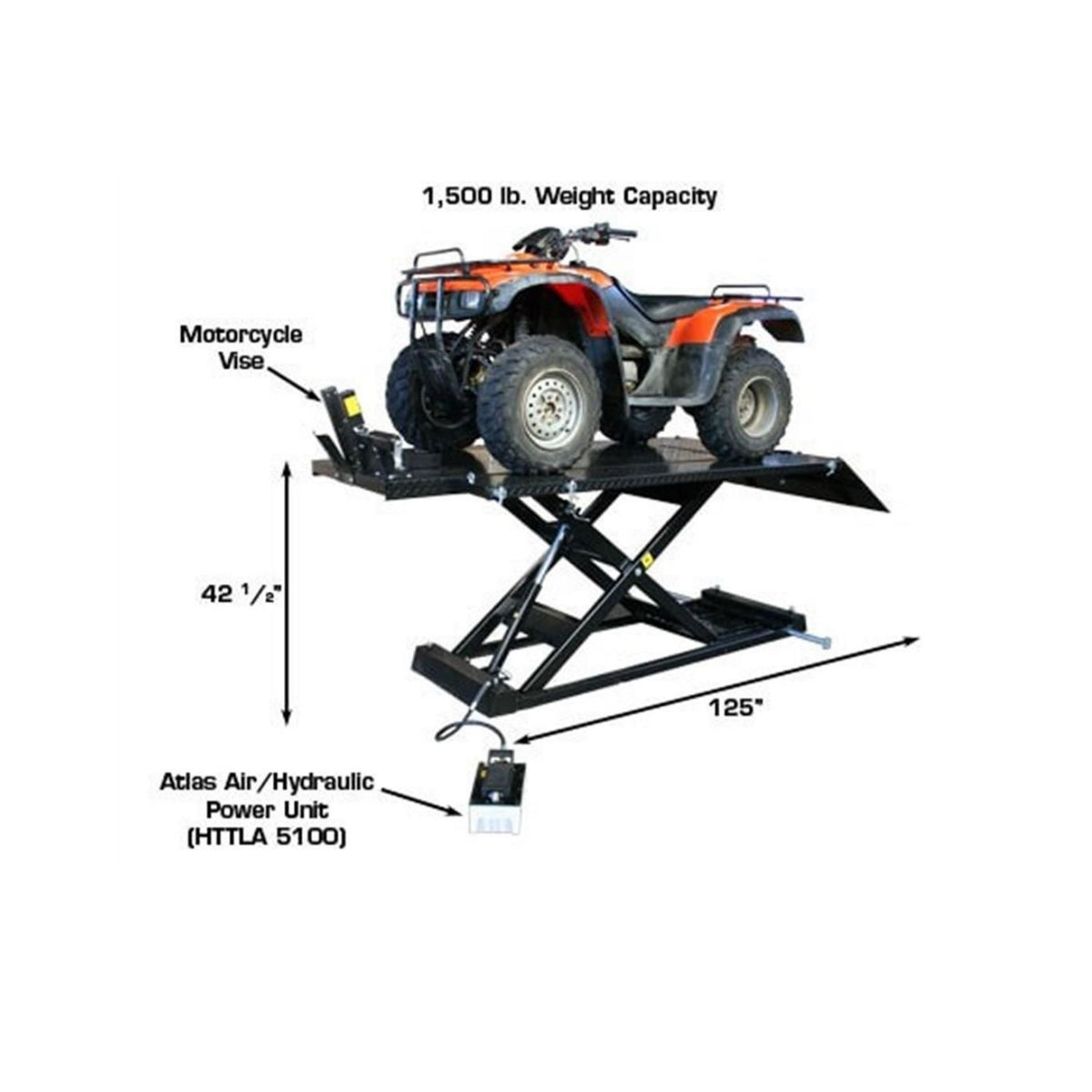 Atlas 1,500 lb Motorcycle & ATV Lift #ATEHT1005-KIT-FPD, AlamoEquipment.com