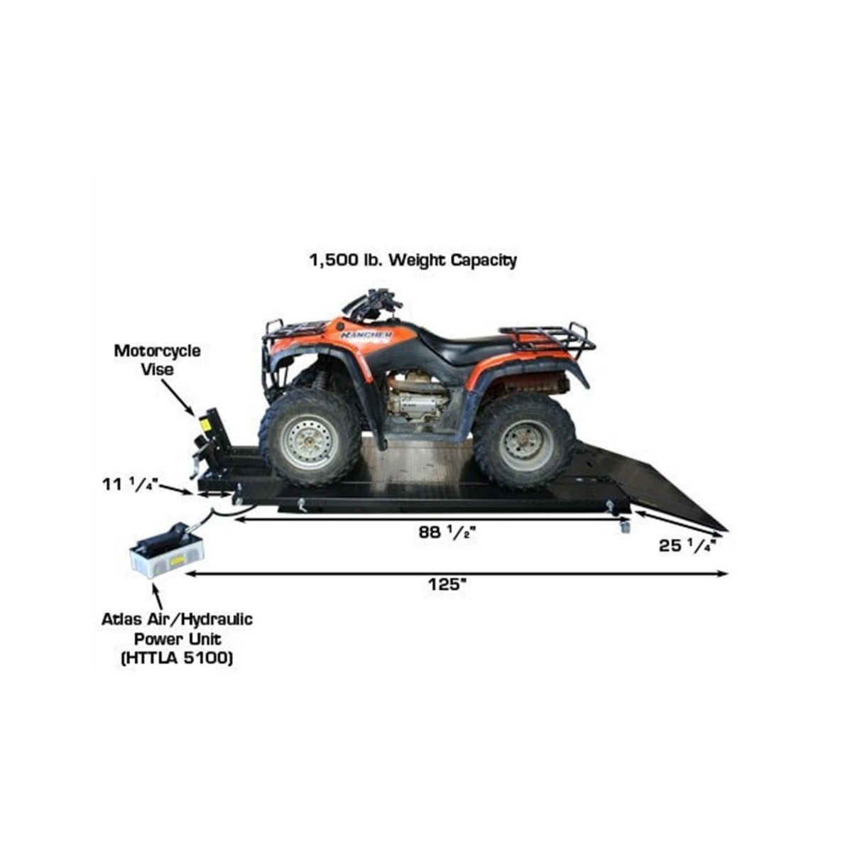 Atlas 1,500 lb Motorcycle & ATV Lift #ATEHT1005-KIT-FPD, AlamoEquipment.com