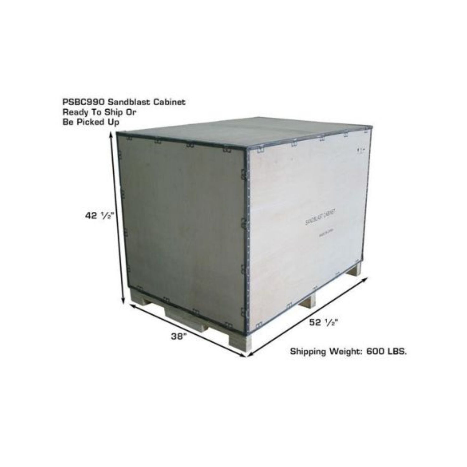 Atlas Large Pressurized Sandblast Cabinet #ATEHTPSBC990-FPD, AlamoEquipment.com