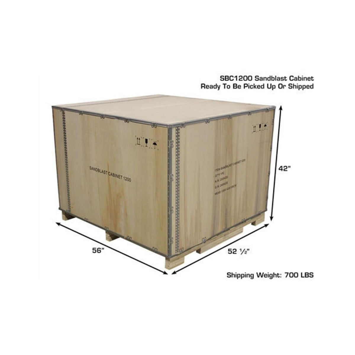 Atlas Extra Large Front/Rear Load Sandblast Cabinet #ATEHTSBC1200-FPD, AlamoEquipment.com