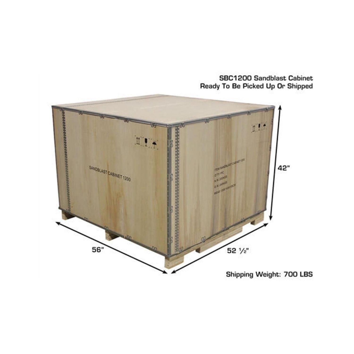 Atlas Extra Large Front/Rear Load Sandblast Cabinet #ATEHTSBC1200-FPD, AlamoEquipment.com