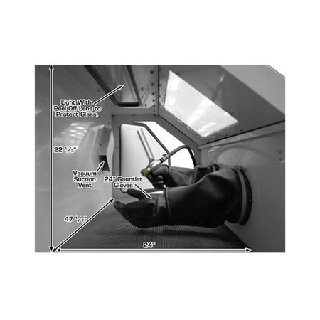 Atlas Large Sandblast Cabinet w/ Vacuum System #ATEHTSBC420-FPD, AlamoEquipment.com