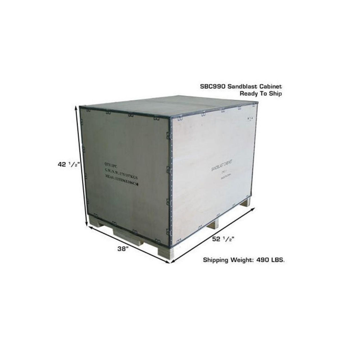 Atlas Extra Large Sandblast Cabinet w/ Vacuum System #ATEHTSBC990-FPD, AlamoEquipment.com