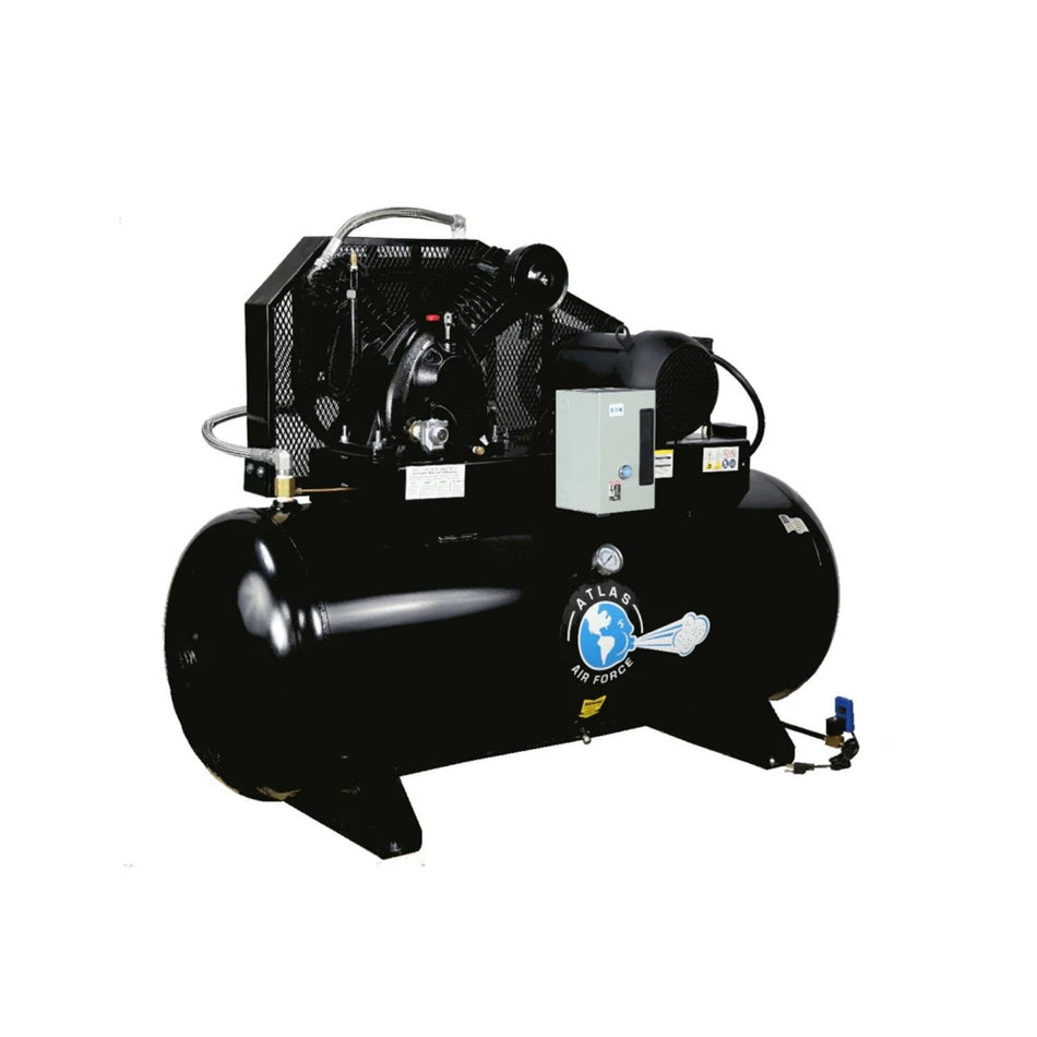 Atlas AF10 10HP 120 Gallon Horizontal Air Compressor (1 Phase) #ATEMPAF10-1PH, AlamoEquipment.com