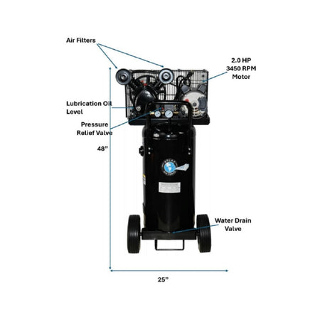Atlas AF2 20 Gallon Vertical Portable Air Compressor #ATEMPAF2-FPD, AlamoEquipment.com