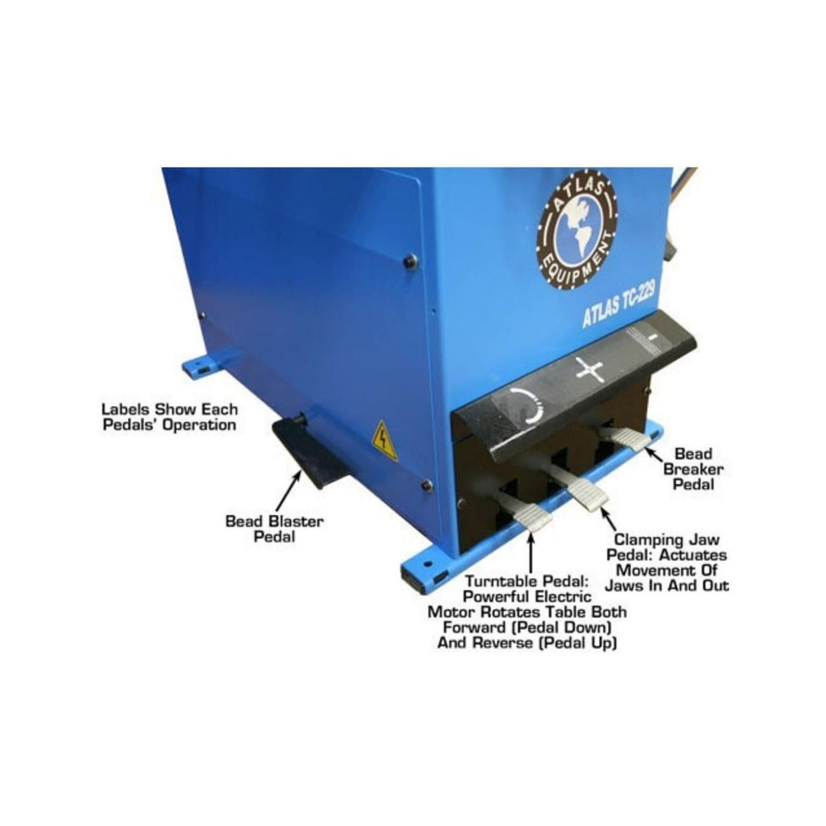 Atlas TC229DAA Tire Changer w/ Dual Assist Arms #ATETC229DAA-FPD, AlamoEquipment.com