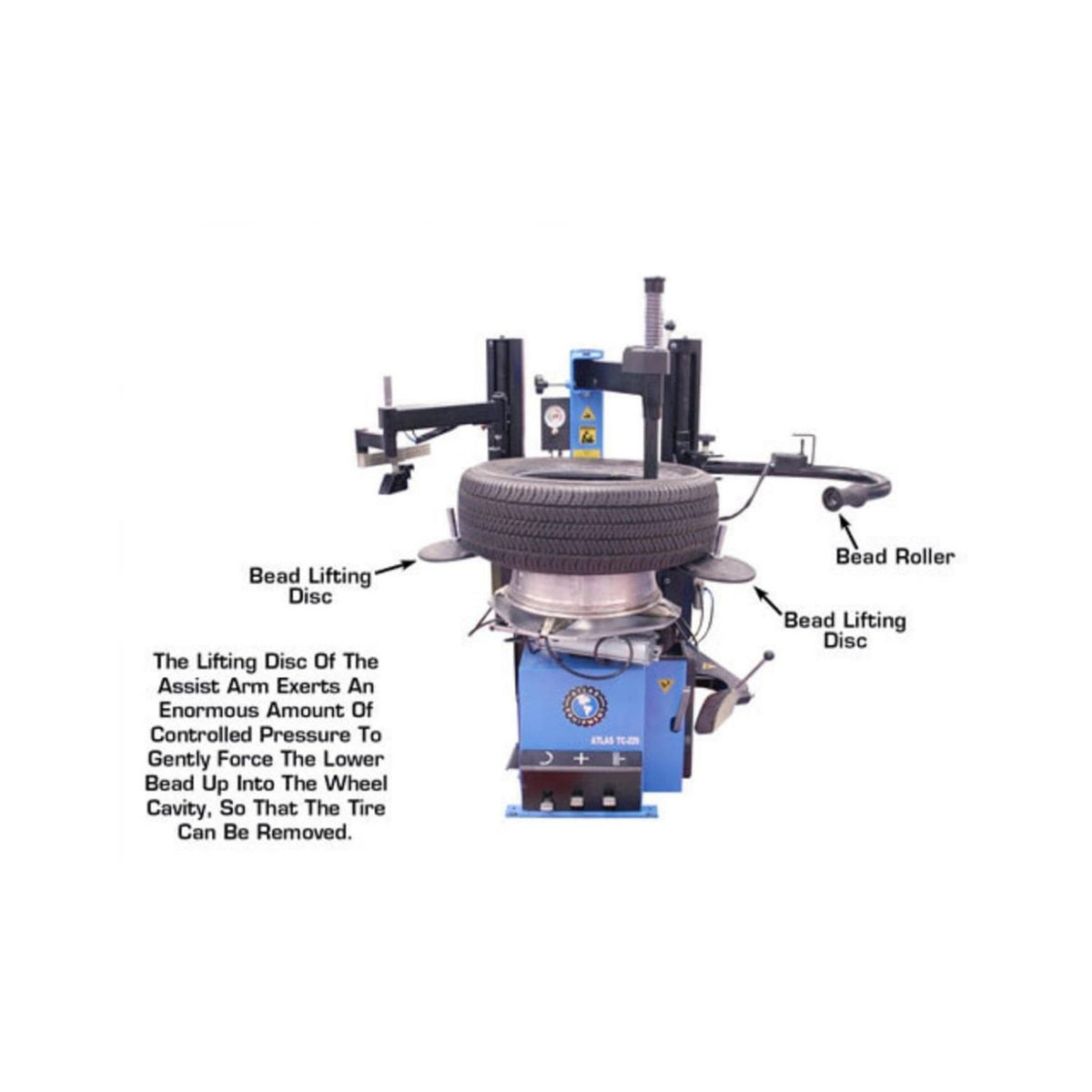 Atlas TC229DAA Tire Changer w/ Dual Assist Arms #ATETC229DAA-FPD, AlamoEquipment.com