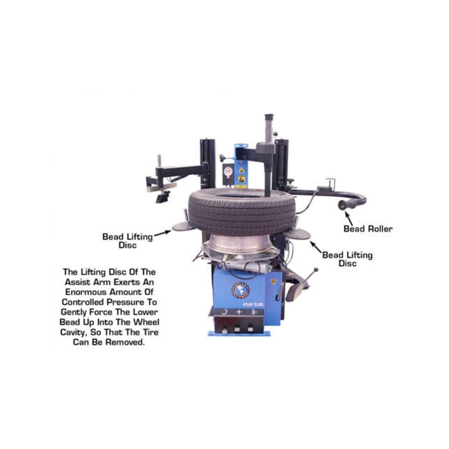 Atlas TC229DAA Tire Changer w/ Dual Assist Arms #ATETC229DAA-FPD, AlamoEquipment.com