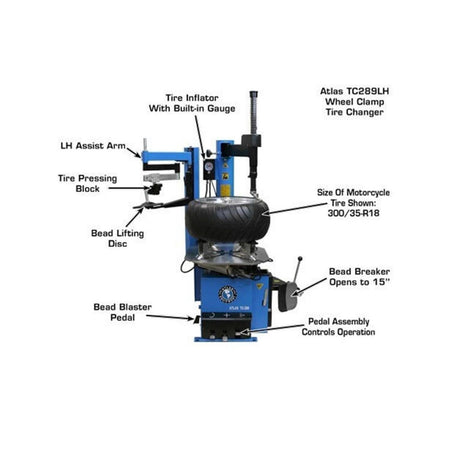 Atlas TC289LH Tire Changer with Left Hand Assist Arm, AlamoEquipment.com