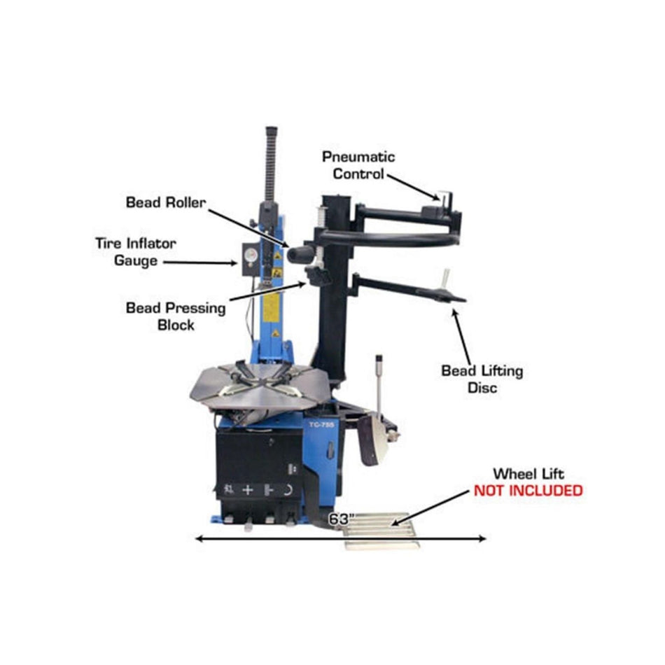 Atlas TC755EZ Tire Changer w/ E-Z Assist Arm, AlamoEquipment.com