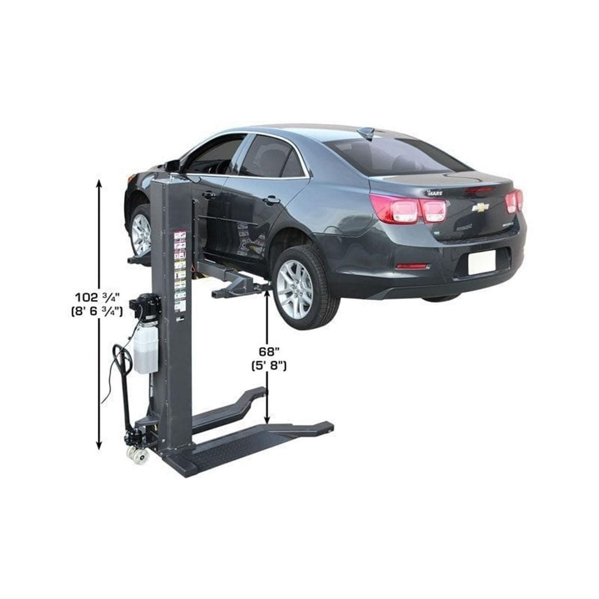 Atlas PSP-6000 6,000 lb. Portable Single Post Lift #ATEXH-PSP-6000-FPD, AlamoEquipment.com