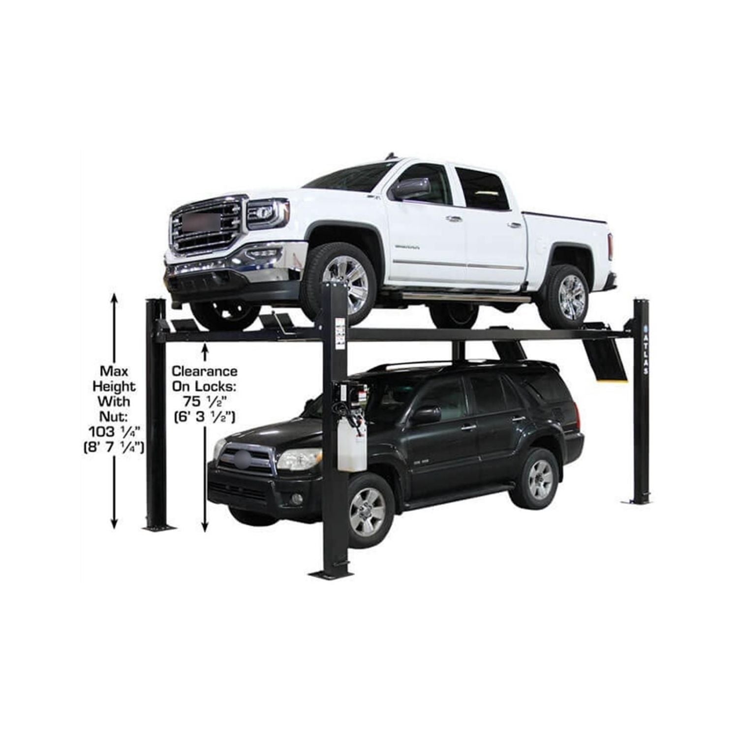 Atlas APEX 9,000 lb Certified 4-Post Hobbyist Lift, AlamoEquipment.com