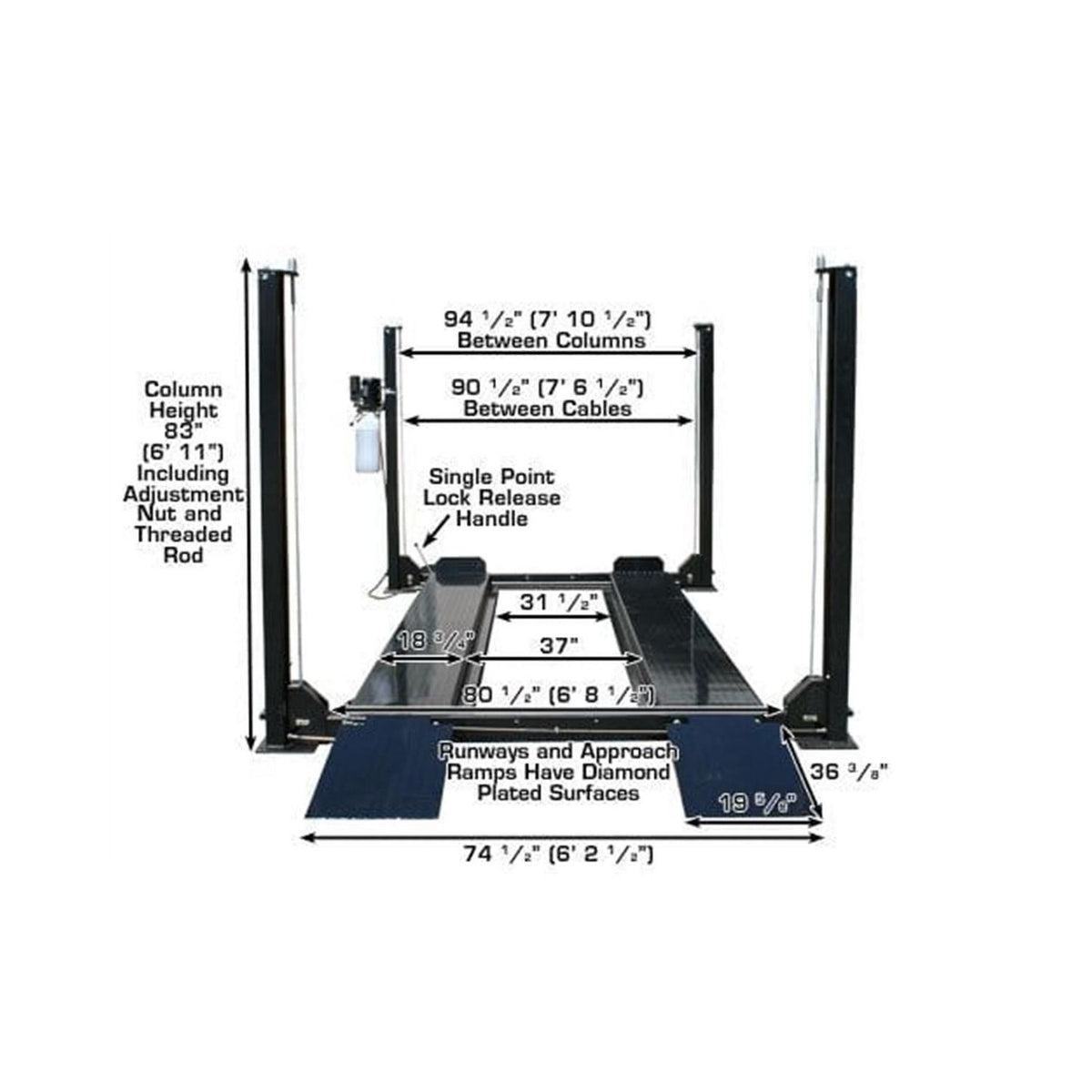 Atlas Garage PRO8000 8,000 lb. Hobbyist 4-Post Lift, AlamoEquipment.com