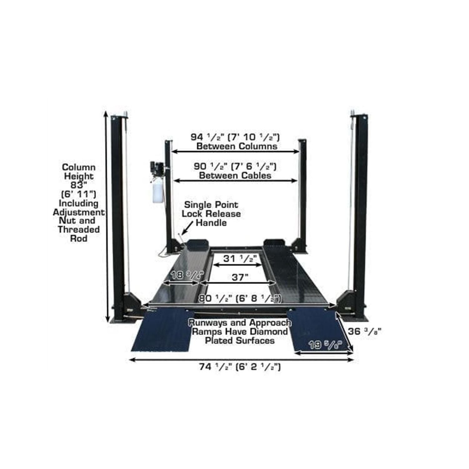 Atlas Garage PRO8000 8,000 lb. Hobbyist 4-Post Lift, AlamoEquipment.com