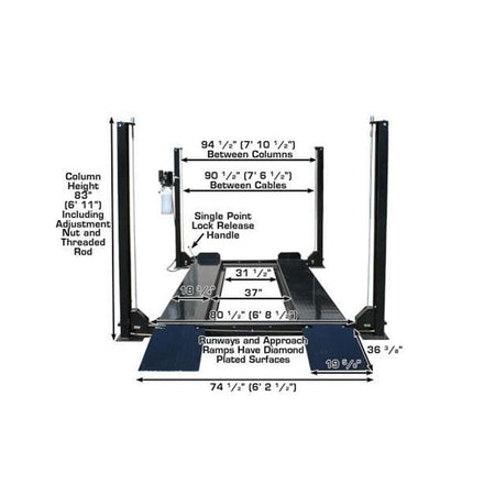 Atlas Garage PRO8000 8,000 lb. Hobbyist 4-Post Lift, AlamoEquipment.com
