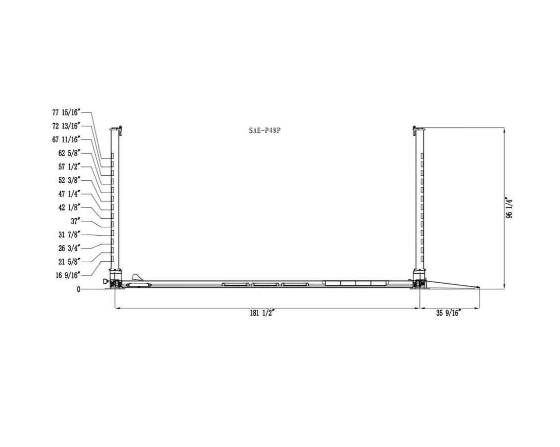Stratus 4-Post 8k lbs 4 Post Mobile Compact Storage Parking Car Lift SAE-P48P, alamoequipment.com