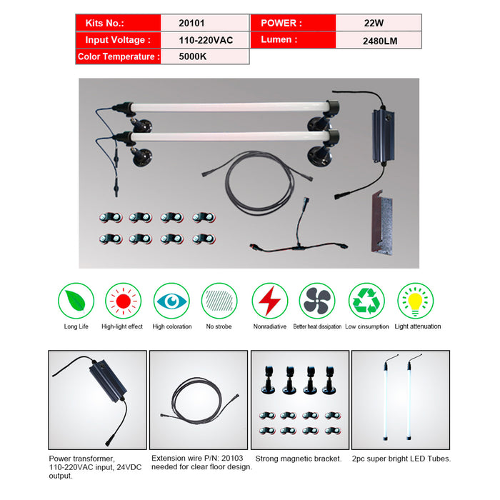 AMGO® Hydraulics 21102 LED Light Kit For 2 Post Lifts, Alamo Equipment, TX