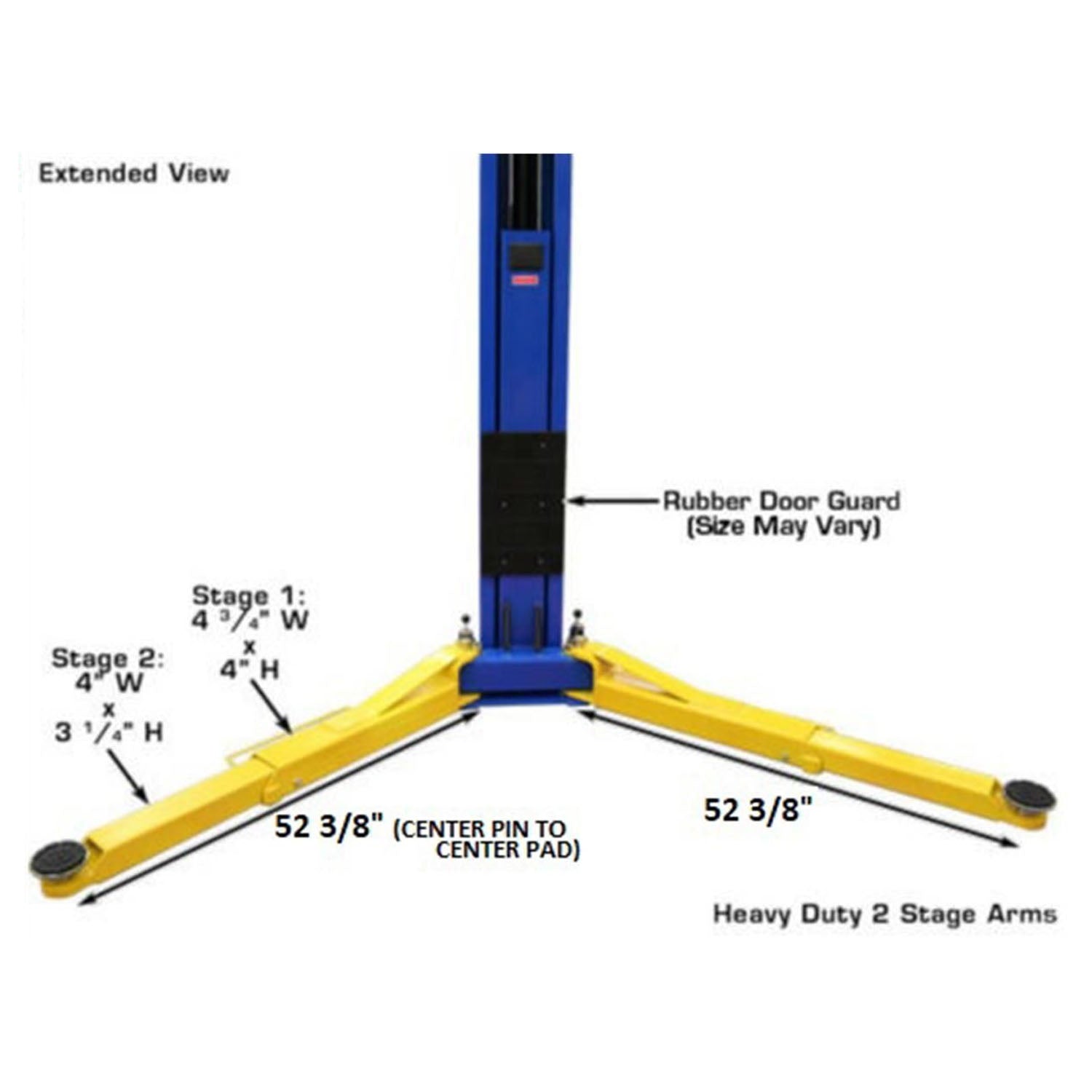 Atlas® OHX10000X Commercial Grade Extra Tall 2-Post Lift 10,000 lb #ATEATTD-OHX10000X-FPD, alamoequipment.com