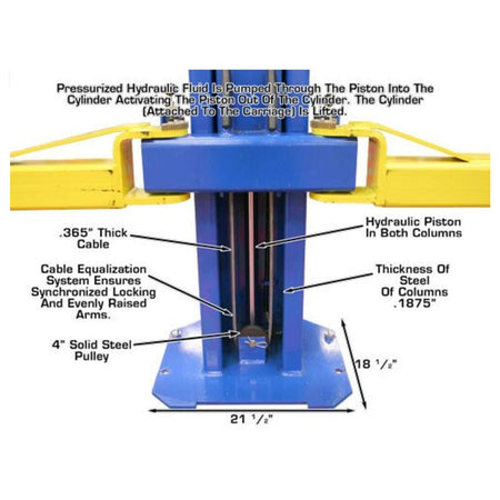 Atlas® OHX10000X Commercial Grade Extra Tall 2-Post Lift 10,000 lb #ATEATTD-OHX10000X-FPD, alamoequipment.com