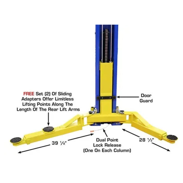 Atlas® Equipment 9KOH Symmetric/Asymmetric 2 Post Lift 9,000 lbs, alamoequpment.com