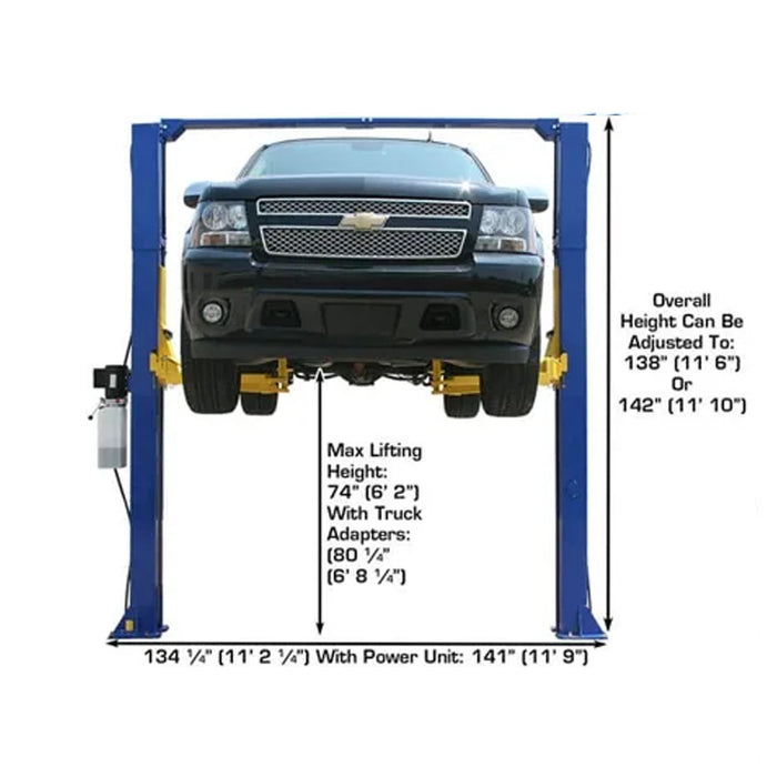 Atlas® Equipment 9KOH Symmetric/Asymmetric 2 Post Lift 9,000 lbs, alamoequpment.com