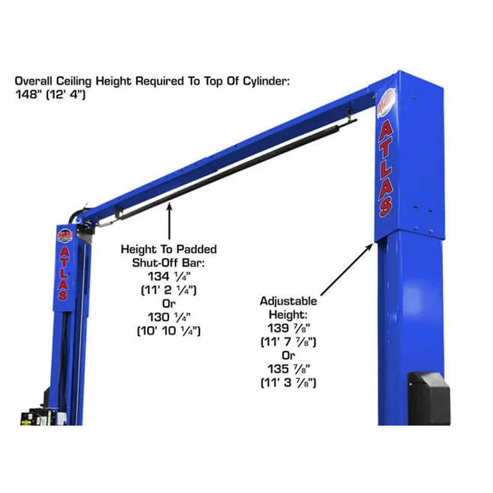 Atlas® Platinum PVL-10 ALI Certified Adj Height 2 Post Lift 10k lbs, alamoequiment.com