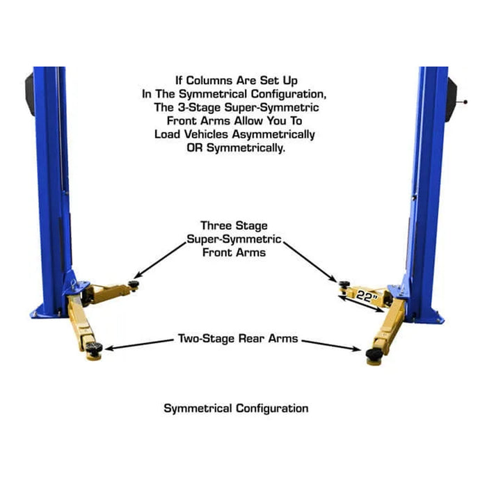 Atlas® Platinum PVL-10 ALI Certified Adj Height 2 Post Lift 10k lbs, alamoequiment.com