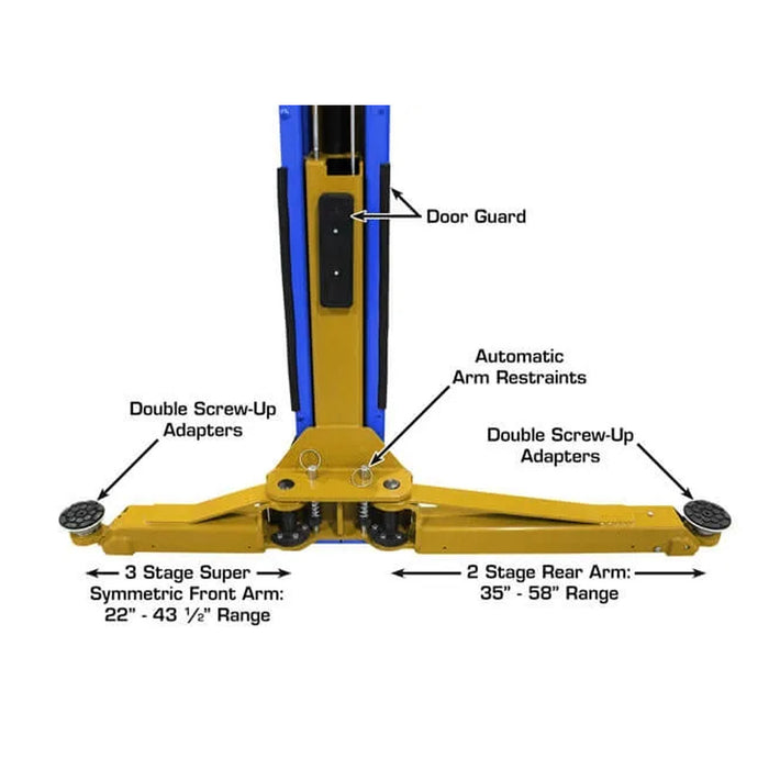 Atlas® Platinum PVL-10 ALI Certified Adj Height 2 Post Lift 10k lbs, alamoequiment.com